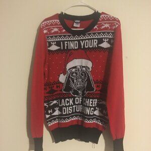 Star Wars Christmas Sweater I Find You Lack of Cheer Disturbing Size Small NWT